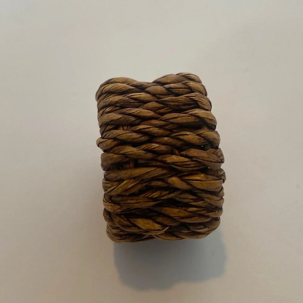 Napkin Rings Home Brown Excellent Woven Seagrass Set of 8 Rustic Boho